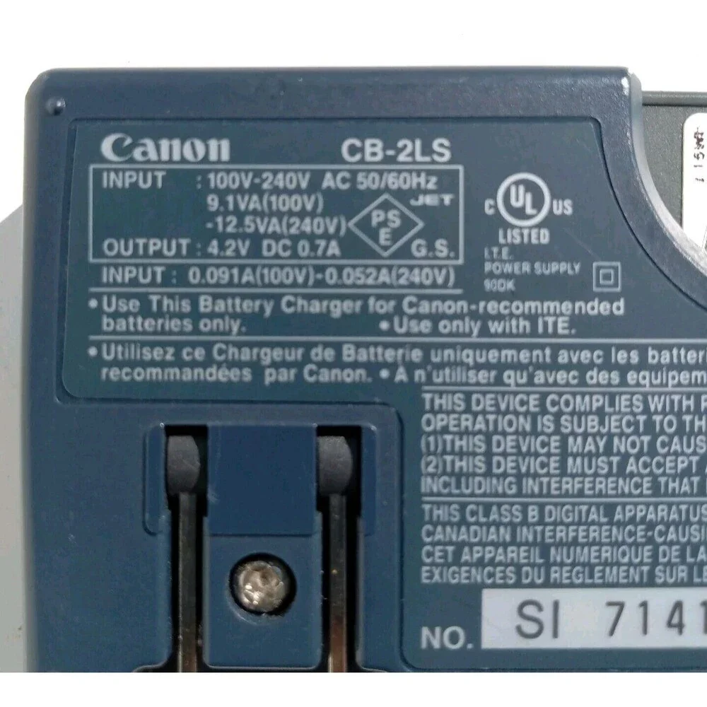 Genuine Canon CB-2LS Battery Charger + Battery - Free Shipping